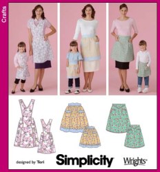 4692 Simplicity   MS SM TO LARGE 10-20 , KIDS 3-8 BIB, HALF APRONS PATTERN